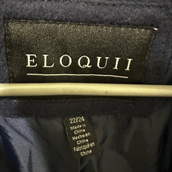 Eloquii Navy Blue Pea Coat - Picture 3 of 9